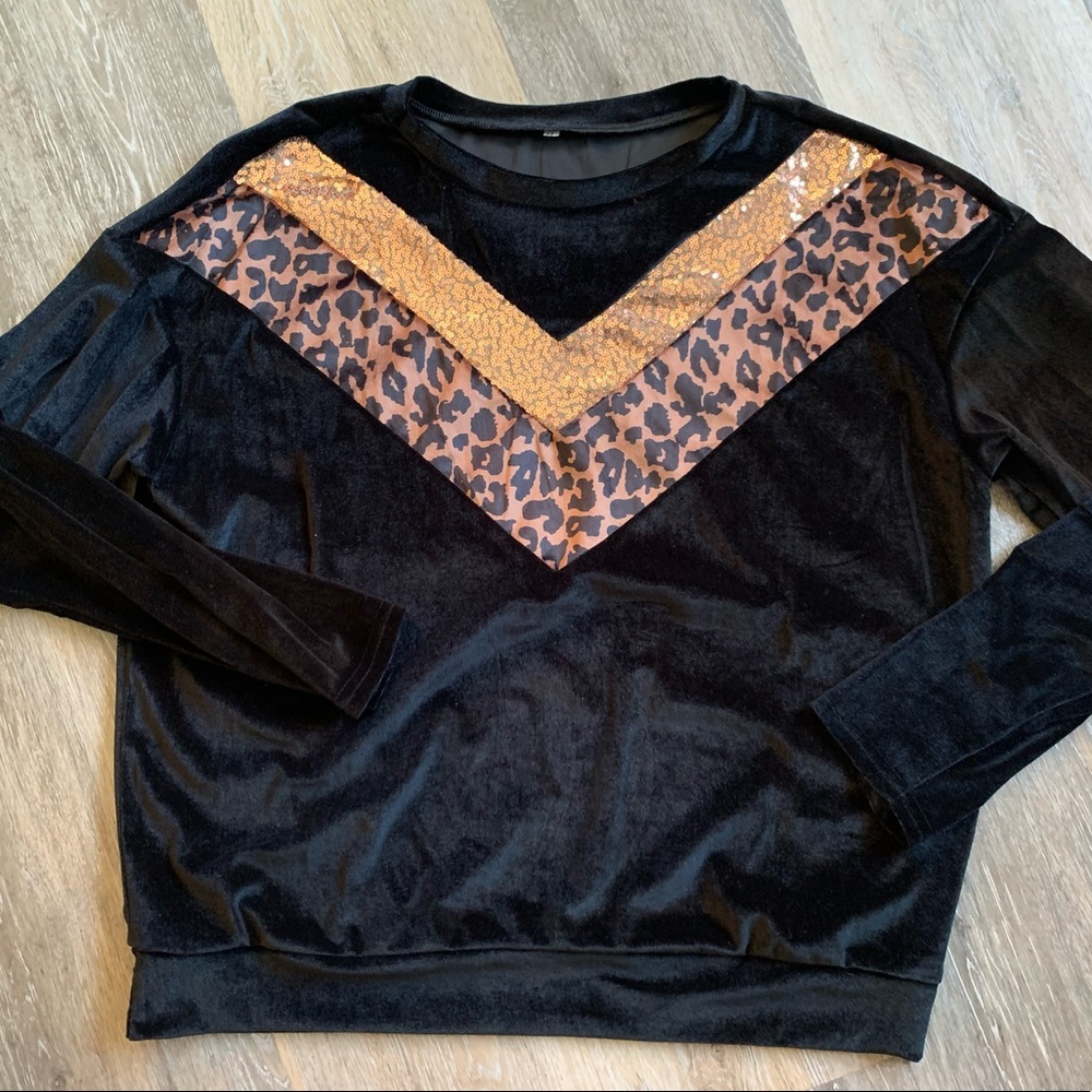 Sequin Leopard Top